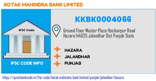 Kotak Mahindra Bank Hazara KKBK0004066 IFSC Code