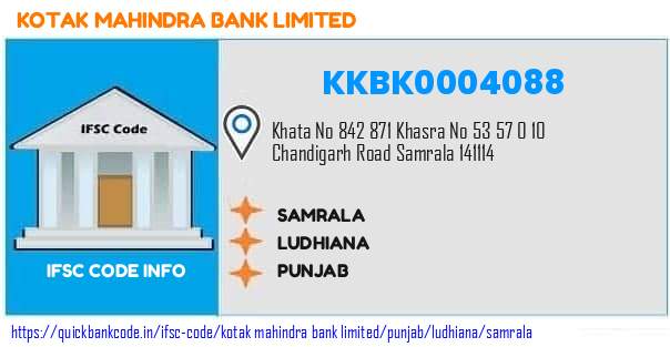 Kotak Mahindra Bank Samrala KKBK0004088 IFSC Code