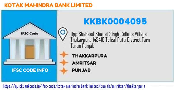 Kotak Mahindra Bank Thakkarpura KKBK0004095 IFSC Code
