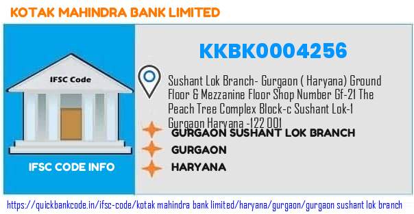 Kotak Mahindra Bank Gurgaon Sushant Lok Branch KKBK0004256 IFSC Code