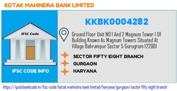 Kotak Mahindra Bank Sector Fifty Eight Branch KKBK0004282 IFSC Code