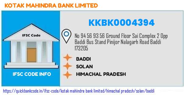 Kotak Mahindra Bank Baddi KKBK0004394 IFSC Code