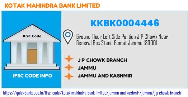Kotak Mahindra Bank J P Chowk Branch KKBK0004446 IFSC Code