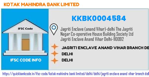 Kotak Mahindra Bank Jagriti Enclave Anand Vihar Branch Delhi KKBK0004584 IFSC Code
