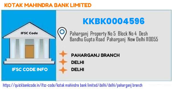 Kotak Mahindra Bank Paharganj Branch KKBK0004596 IFSC Code