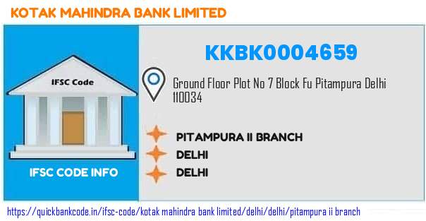 Kotak Mahindra Bank Pitampura Ii Branch KKBK0004659 IFSC Code