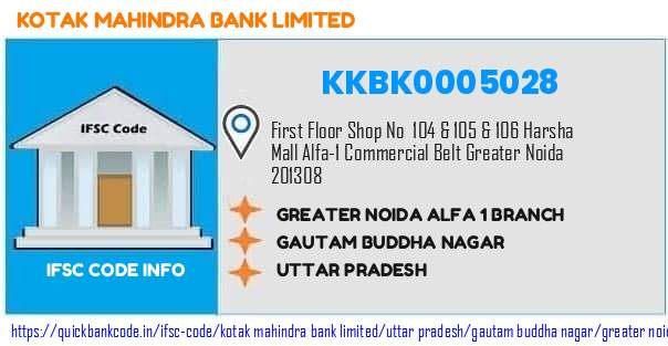 Kotak Mahindra Bank Greater Noida Alfa 1 Branch KKBK0005028 IFSC Code