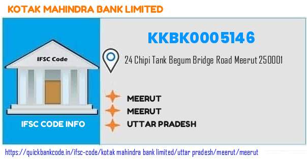 Kotak Mahindra Bank Meerut KKBK0005146 IFSC Code