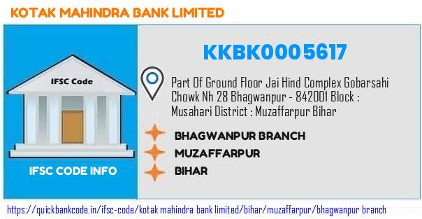 Kotak Mahindra Bank Bhagwanpur Branch KKBK0005617 IFSC Code