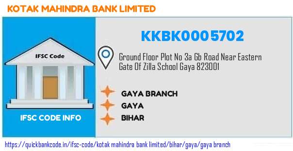 Kotak Mahindra Bank Gaya Branch KKBK0005702 IFSC Code
