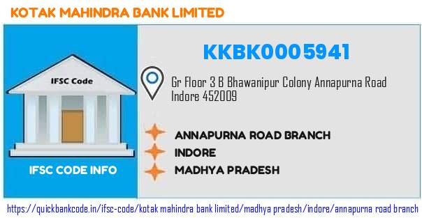 Kotak Mahindra Bank Annapurna Road Branch KKBK0005941 IFSC Code