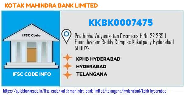 Kotak Mahindra Bank Kphb Hyderabad KKBK0007475 IFSC Code