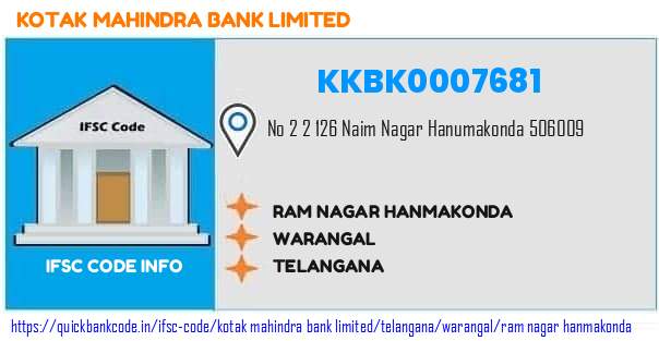 Kotak Mahindra Bank Ram Nagar Hanmakonda KKBK0007681 IFSC Code