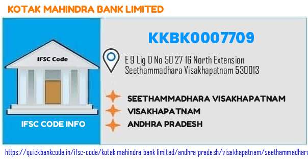 Kotak Mahindra Bank Seethammadhara Visakhapatnam KKBK0007709 IFSC Code