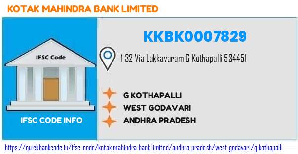 Kotak Mahindra Bank G Kothapalli KKBK0007829 IFSC Code