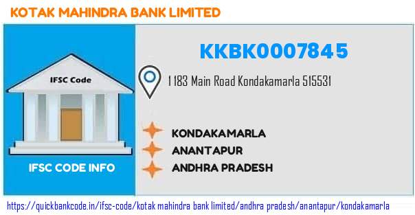 Kotak Mahindra Bank Kondakamarla KKBK0007845 IFSC Code