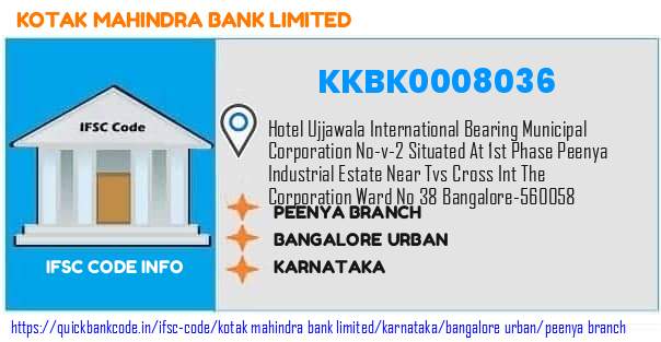 Kotak Mahindra Bank Peenya Branch KKBK0008036 IFSC Code