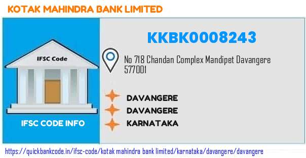 Kotak Mahindra Bank Davangere KKBK0008243 IFSC Code