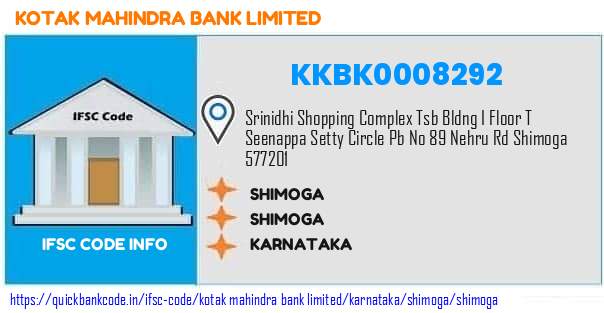 Kotak Mahindra Bank Shimoga KKBK0008292 IFSC Code