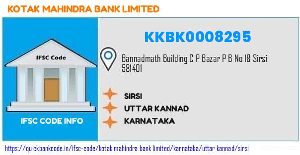 Kotak Mahindra Bank Sirsi KKBK0008295 IFSC Code