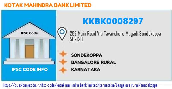 Kotak Mahindra Bank Sondekoppa KKBK0008297 IFSC Code