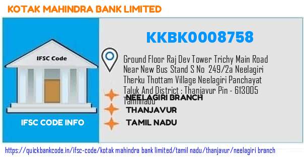 Kotak Mahindra Bank Neelagiri Branch KKBK0008758 IFSC Code