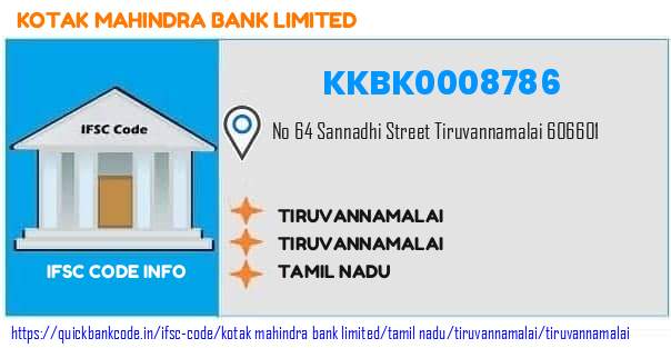Kotak Mahindra Bank Tiruvannamalai KKBK0008786 IFSC Code