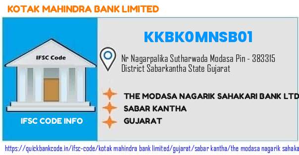 Kotak Mahindra Bank The Modasa Nagarik Sahakari Bank  Head Office KKBK0MNSB01 IFSC Code
