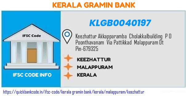Kerala Gramin Bank Keezhattur KLGB0040197 IFSC Code