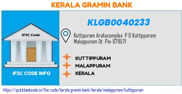 Kerala Gramin Bank Kuttippuram KLGB0040233 IFSC Code