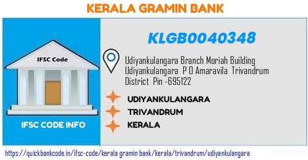 Kerala Gramin Bank Udiyankulangara KLGB0040348 IFSC Code