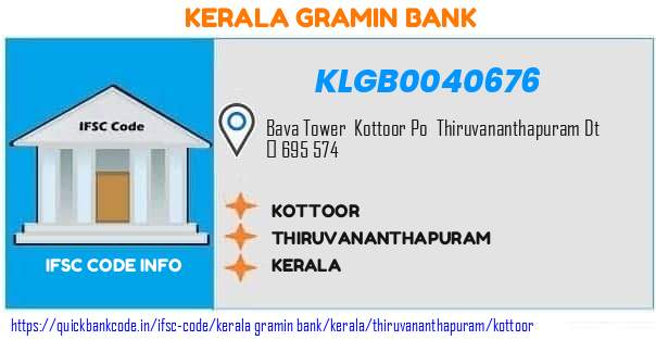 Kerala Gramin Bank Kottoor KLGB0040676 IFSC Code