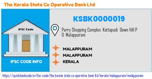 KSBK0000019 Kerala State Co-operative Bank. MALAPURAM
