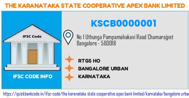 The Karanataka State Cooperative Apex Bank Rtgs Ho KSCB0000001 IFSC Code