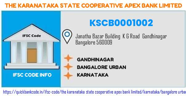 The Karanataka State Cooperative Apex Bank Gandhinagar KSCB0001002 IFSC Code