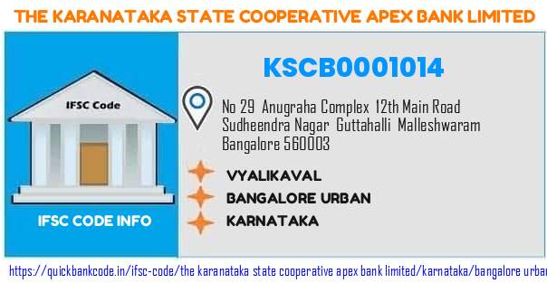 The Karanataka State Cooperative Apex Bank Vyalikaval KSCB0001014 IFSC Code