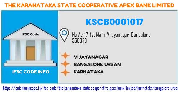 The Karanataka State Cooperative Apex Bank Vijayanagar KSCB0001017 IFSC Code