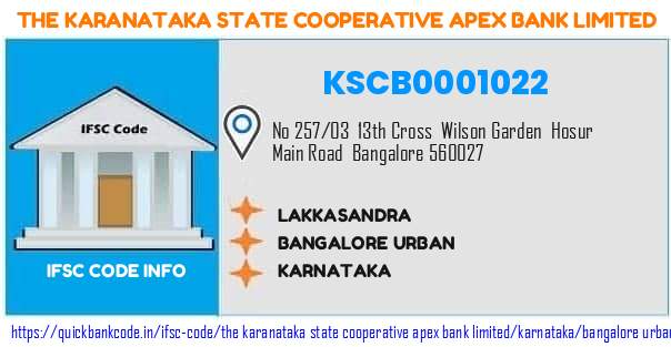 The Karanataka State Cooperative Apex Bank Lakkasandra KSCB0001022 IFSC Code