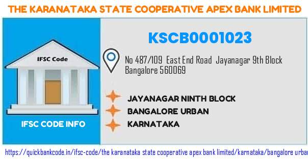 The Karanataka State Cooperative Apex Bank Jayanagar Ninth Block KSCB0001023 IFSC Code