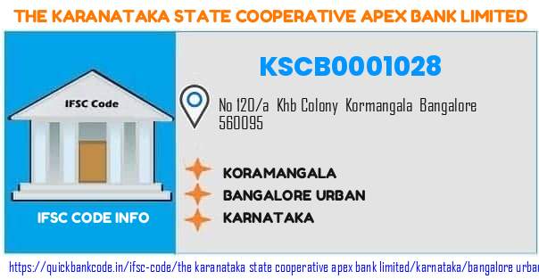 The Karanataka State Cooperative Apex Bank Koramangala KSCB0001028 IFSC Code