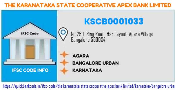 The Karanataka State Cooperative Apex Bank Agara KSCB0001033 IFSC Code