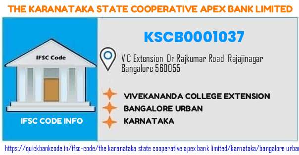 The Karanataka State Cooperative Apex Bank Vivekananda College Extension KSCB0001037 IFSC Code