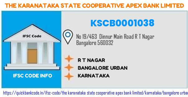 The Karanataka State Cooperative Apex Bank R T Nagar KSCB0001038 IFSC Code