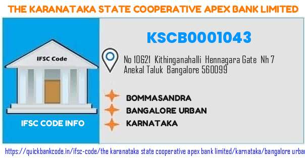 The Karanataka State Cooperative Apex Bank Bommasandra KSCB0001043 IFSC Code