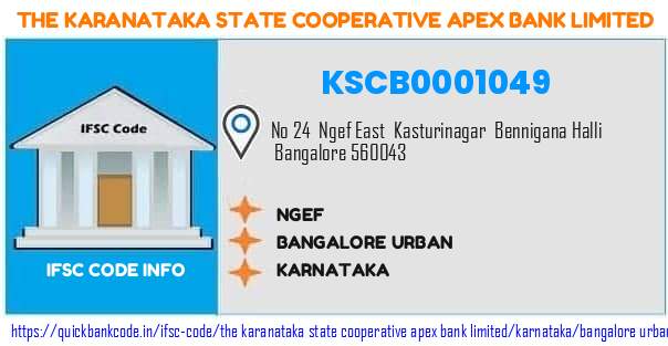 The Karanataka State Cooperative Apex Bank Ngef KSCB0001049 IFSC Code