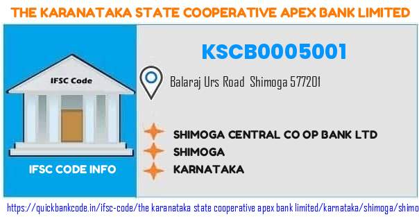 The Karanataka State Cooperative Apex Bank Shimoga Central Co Op Bank  KSCB0005001 IFSC Code