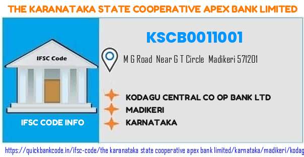 The Karanataka State Cooperative Apex Bank Kodagu Central Co Op Bank  KSCB0011001 IFSC Code