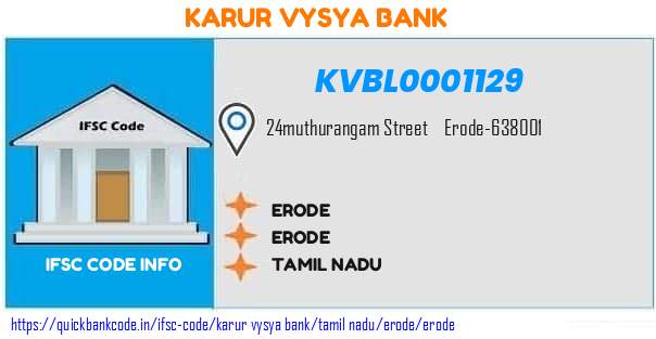Karur Vysya Bank Erode KVBL0001129 IFSC Code