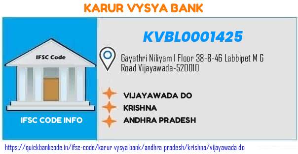 Karur Vysya Bank Vijayawada Do KVBL0001425 IFSC Code