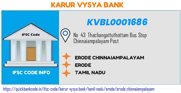 Karur Vysya Bank Erode Chinnaiampalayam KVBL0001686 IFSC Code